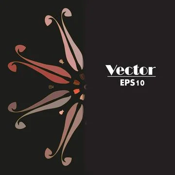 Luxury vector circular floral image on a black background Stock Illustration