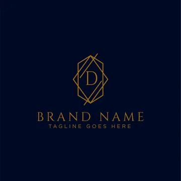 Luxury vector logotype. Premium letter d logo with golden design. Elegant cor Stock Illustration