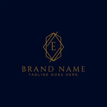 Luxury vector logotype. Premium letter e logo with golden design. Elegant cor Stock Illustration