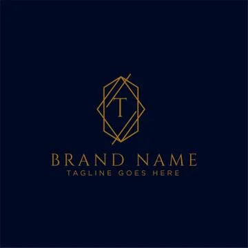 Luxury vector logotype. Premium letter t logo with golden design. Elegant cor Stock Illustration