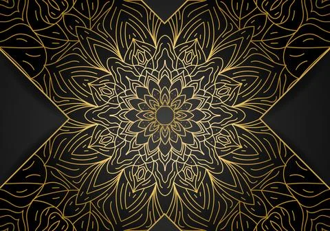 Luxury vector mandala background design with golden color pattern. Stock Illustration