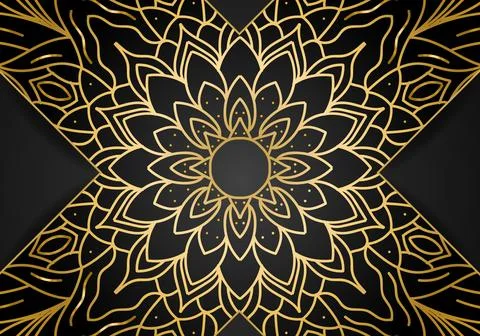 Luxury vector mandala background design with golden color pattern. Stock Illustration