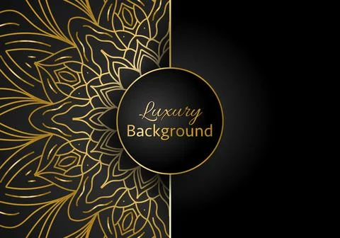 Luxury vector mandala background design with golden color pattern. Illustrazione stock