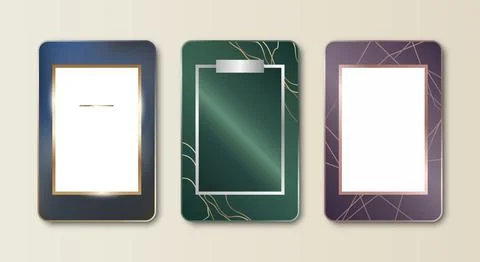Luxury vertical abstract frames elegant deep blue, emerald green, and purpl.. Stock-Illustration
