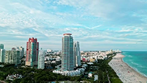 Luxury view on skyscraper cityscape. Downtown city aerial view. Luxury Stock Footage 307576658