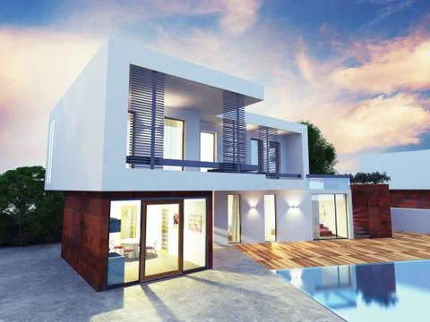 Luxury villa Illustrazione stock