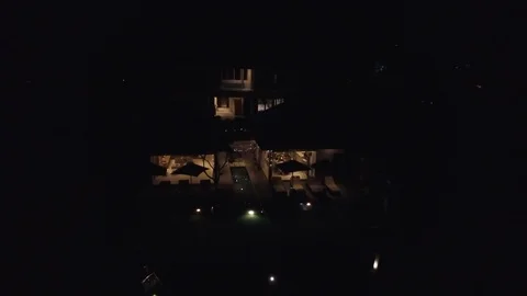 Luxury villa at night Stock Footage 86509351