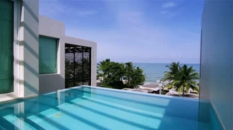 Luxury Villa with Private Swimming Pool Stock Footage