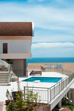 Luxury villa for summer enjoyment Stock Photos