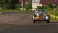 Luxury vintage cabriolet car Bentley Drophead in rally race HD Footage