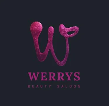 Luxury W logo with glitter. Stock Illustration