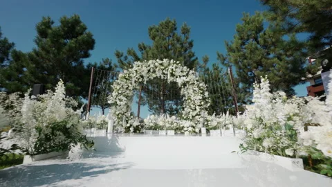 Luxury wedding arch in white Stock-Footage 150119604