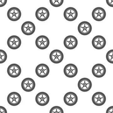 Luxury wheel vector seamless pattern - Car tire and rim vector element 스톡 일러스트