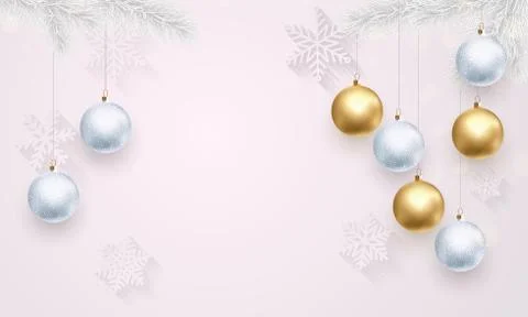 Luxury white background template golden decoration for Christmas, New Year Stock Illustration