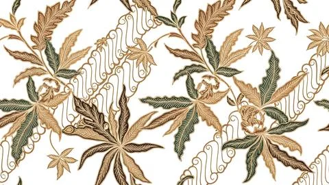 Luxury White Batik Background Inspired by Central Java Art Stock Photos