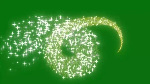Luxury White Glitter Sparkle Trail with Twinkling Magic Dust on Green Screen Stock Footage 345606100