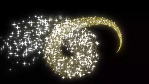 Luxury White Glitter Sparkle Trail with Magic Dust and Twinkling Stars 4K Stock Footage 345606103