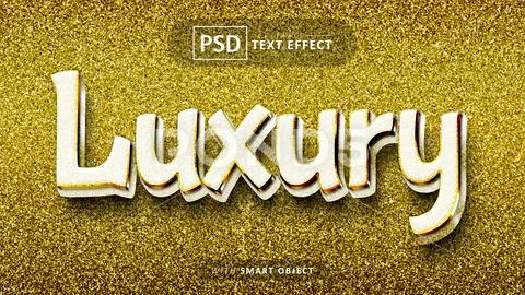 Luxury white gold text effect PSD Template