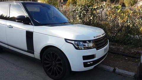 Luxury White Land Rover Range Rover SUV Stock-Footage 101809987