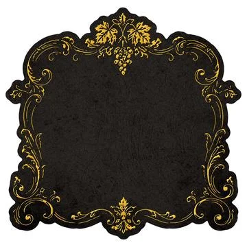 Luxury Wine Label Gold Frame, Vintage Style Stock Photos