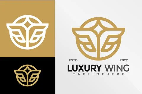 Luxury Wing Eagle Logo Design Vector illustration template Illustrazione stock