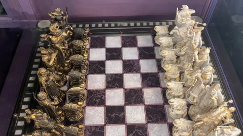 Luxury Wizard's Chess set replica in the Harry Potter Studio souvenir shop  Stock Footage 326660687