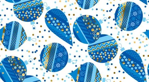 Luxury xmas bauble seamless pattern vector illustration. Concept geometric Ch Illustrazione stock