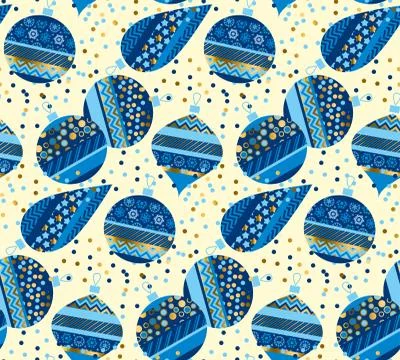 Luxury xmas bauble seamless pattern vector illustration. Concept geometric Ch Illustrazione stock