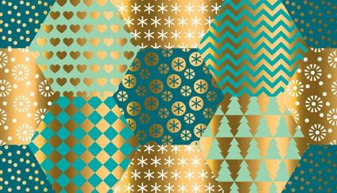 Luxury xmas patchwork seamless pattern Illustrazione stock