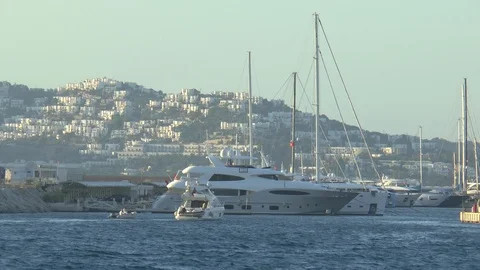 Luxury Yachts Bodrum Turkey Stock Footage 125770261