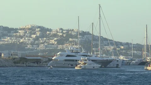 Luxury Yachts Bodrum Turkey Stock Footage 125770671