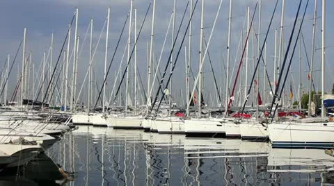 Luxury yachts Stock Footage 24640927
