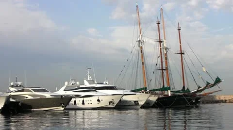 Luxury yachts Stock Footage 24642105