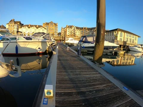 Luxury yachts on harbor in the sunset. Stock Footage 151643202
