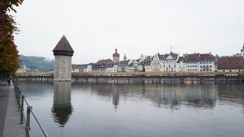 Luzern Chapel Bridge Stock Footage 319842985