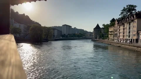 Luzern river view Video stock 283214606