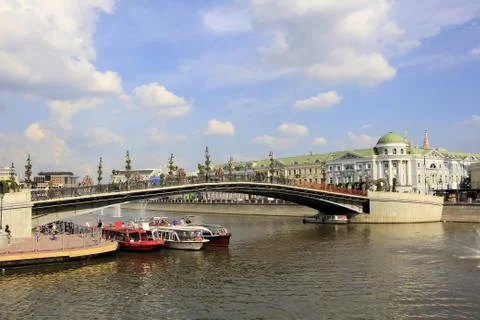 Luzhkov Bridge in Moscow Stock Photos