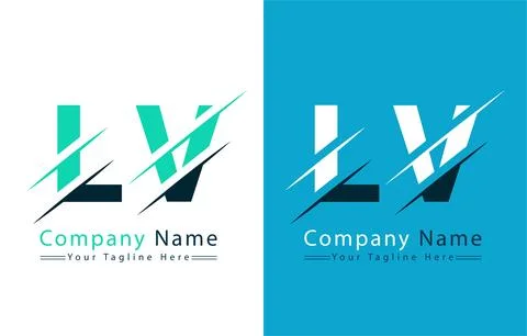 LV Letter Logo Vector Design Template Elements Illustrazione stock