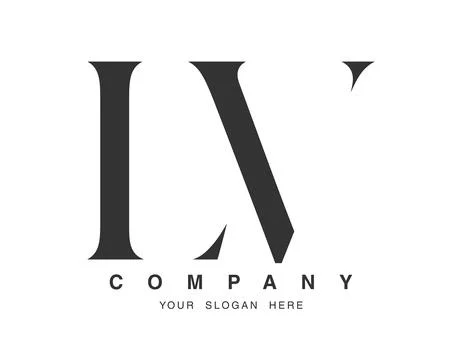 LV logo design. Initial letter l and v serif font style. Creative classic c.. Stock Illustration