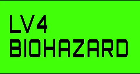 LV4 biohazard text green screen, masked glitched effect. Stock Footage 132622615