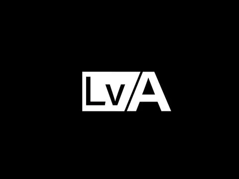 LVA Logo and Graphics design vector art, Icons isolated on black background Stock Illustration