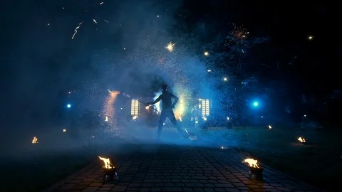 Lviv 2018.08.04. Fire Show. Stock Footage 110745960