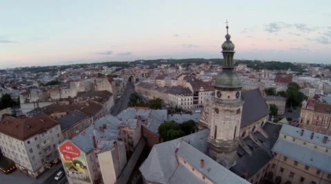 Lviv  - Aerial View Stock Footage 39548663