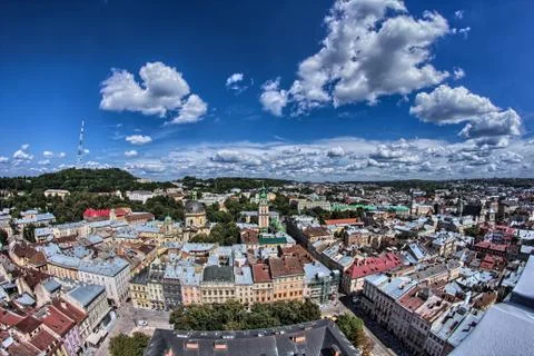 Lviv birdeye Stock Photos