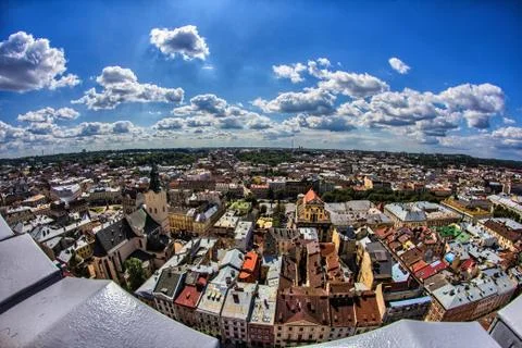 Lviv birdeye Stock Photos