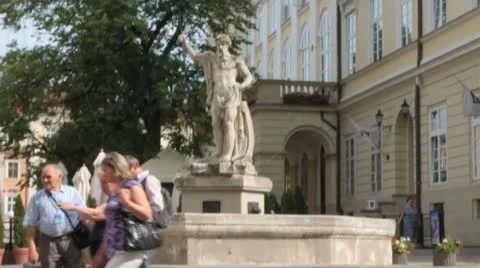 Lviv Market Square and the Tower Stock Footage 18190858