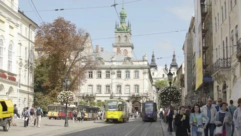 Lviv, Rynok Square. Stock Footage 131040217