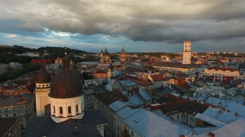 Lviv Summer Sunset 스톡 동영상 105546954