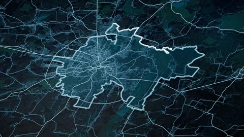 Lviv Ukraine Glowing Digital Map Animation 4K Vídeo Stock 339598003