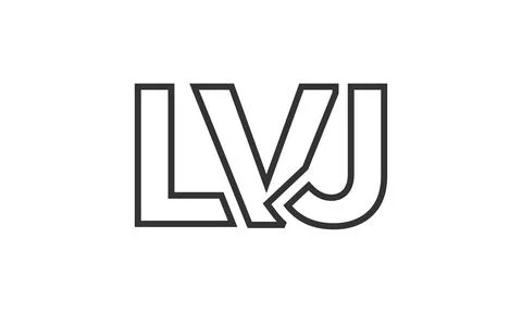 LVJ logo design template with strong and modern bold text. Initial based ve.. 스톡 일러스트
